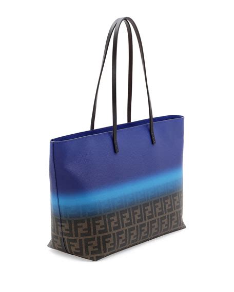 fendi painted zucca medium roll tote bag cobalt|fendi zucca.